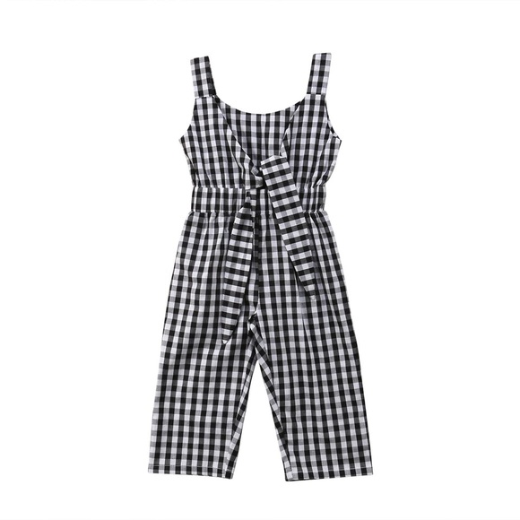 black and white plaid jumpsuit